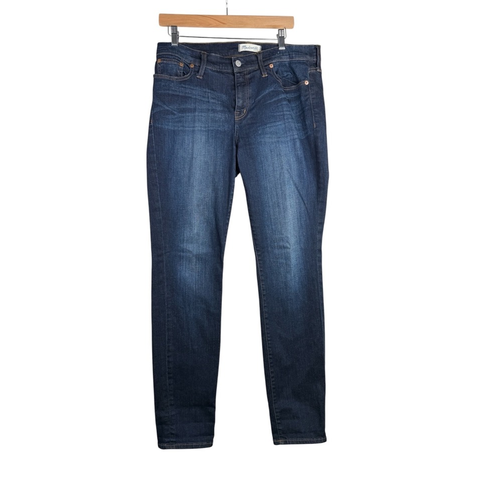 Madewell Women's Jeans Alley Straight Dark Wash Stretch Mid Rise Size 31